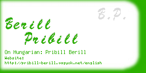 berill pribill business card